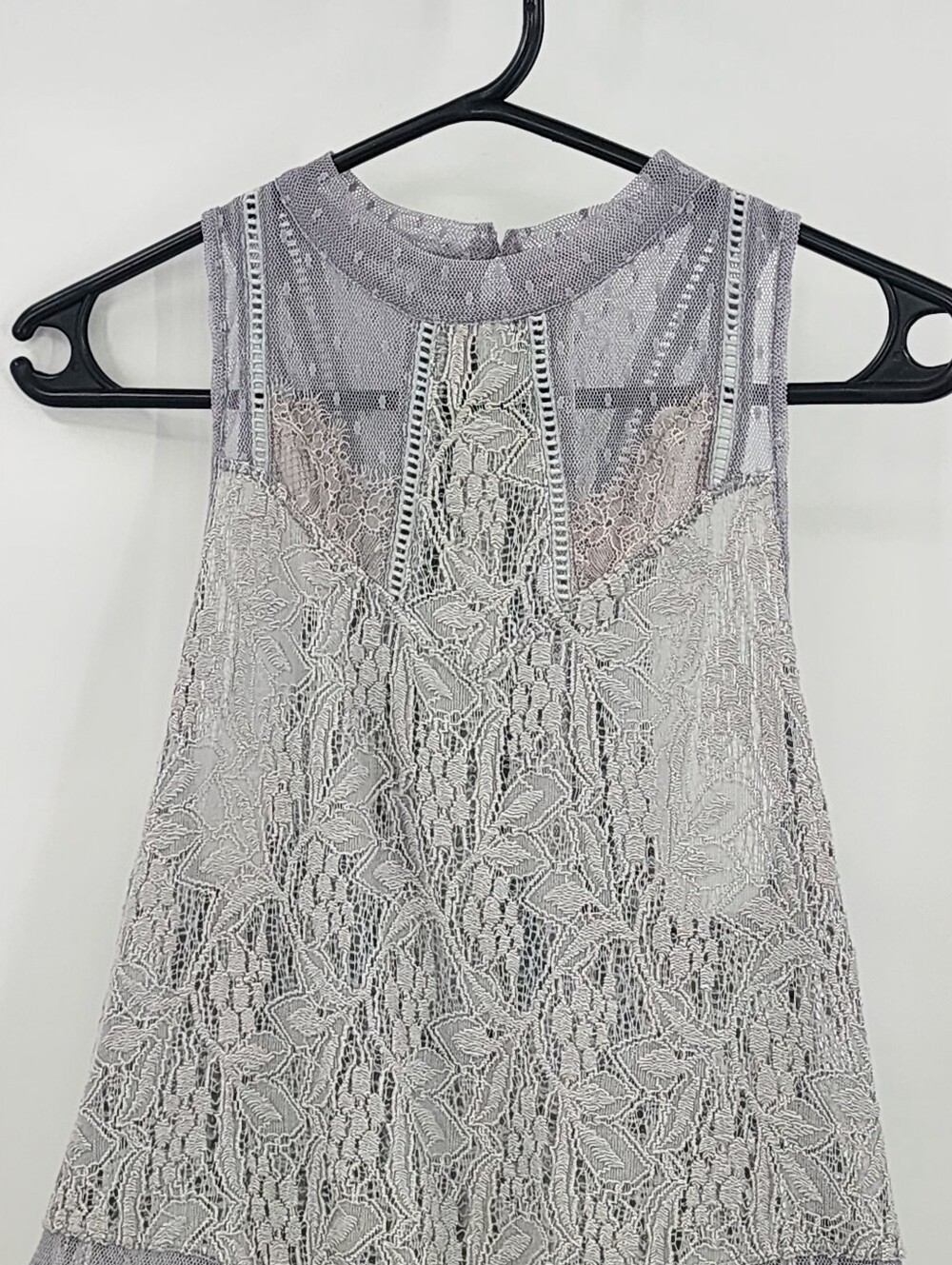 Free People Modern Dot Tank Top, Hi - Low Lace Tank, Size XS - Picture 5 of 11
